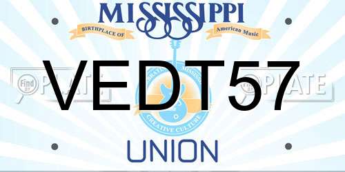 VEDT57 Mississippi License Plate