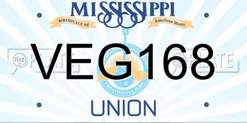 VEG168 Mississippi License Plate