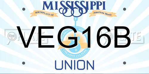 VEG16B Mississippi License Plate