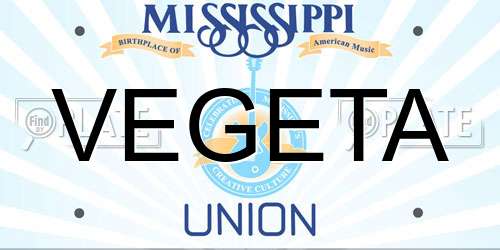 VEGETA Mississippi License Plate