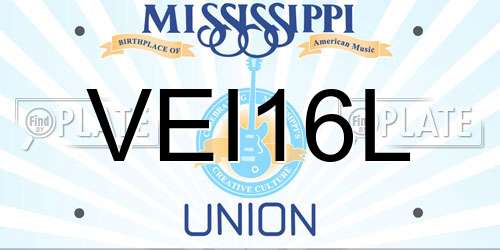 VEI16L Mississippi License Plate