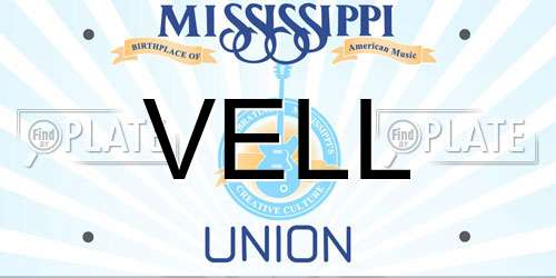 VELL Mississippi License Plate