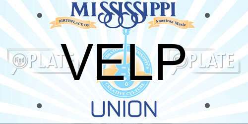 VELP Mississippi License Plate