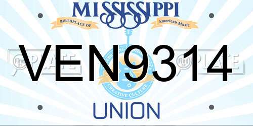 VEN9314 Mississippi License Plate