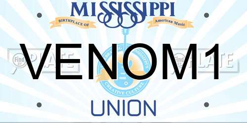 VENOM1 Mississippi License Plate