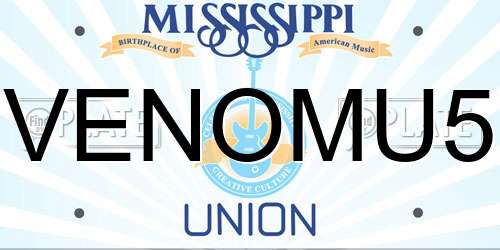 VENOMU5 Mississippi License Plate