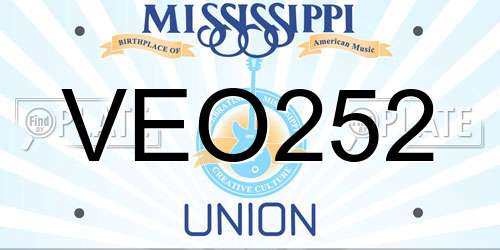 VEO252 Mississippi License Plate