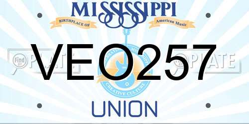 VEO257 Mississippi License Plate