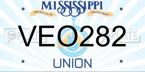 VEO282 Mississippi License Plate