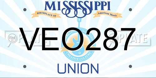 VEO287 Mississippi License Plate