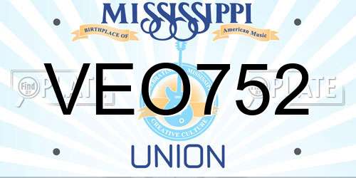VEO752 Mississippi License Plate