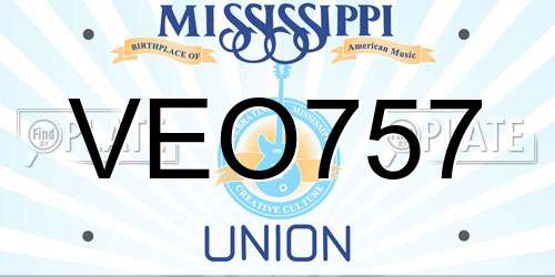 VEO757 Mississippi License Plate