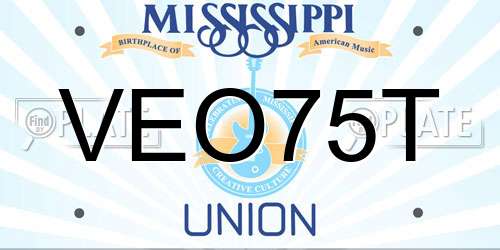 VEO75T Mississippi License Plate