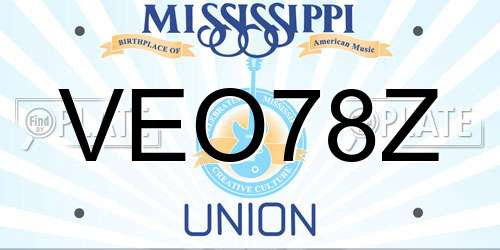 VEO78Z Mississippi License Plate