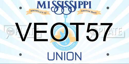 VEOT57 Mississippi License Plate