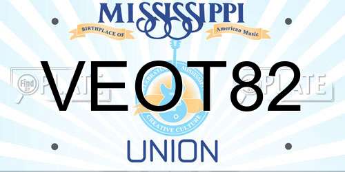 VEOT82 Mississippi License Plate