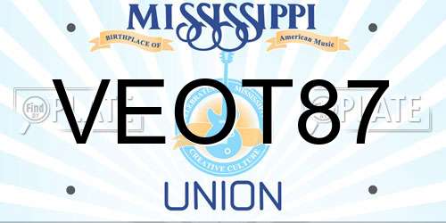 VEOT87 Mississippi License Plate