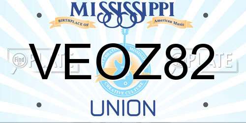VEOZ82 Mississippi License Plate