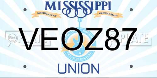 VEOZ87 Mississippi License Plate
