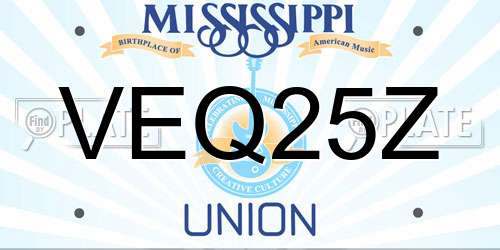 VEQ25Z Mississippi License Plate