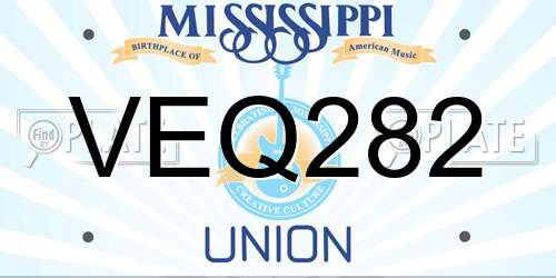 VEQ282 Mississippi License Plate