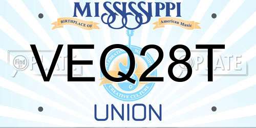 VEQ28T Mississippi License Plate