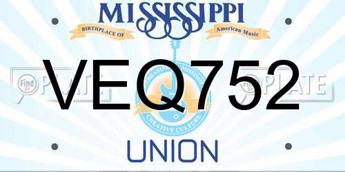 VEQ752 Mississippi License Plate