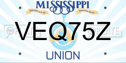 VEQ75Z Mississippi License Plate