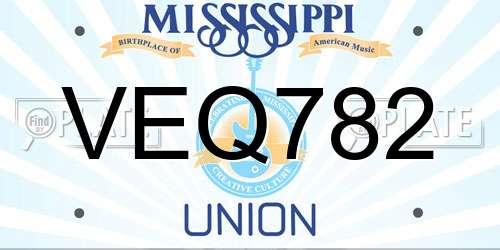 VEQ782 Mississippi License Plate