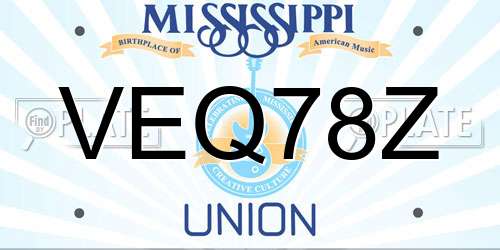 VEQ78Z Mississippi License Plate
