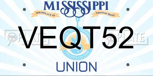 VEQT52 Mississippi License Plate
