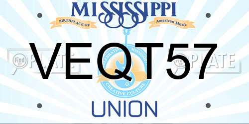 VEQT57 Mississippi License Plate