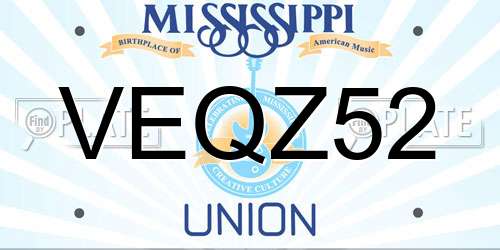VEQZ52 Mississippi License Plate