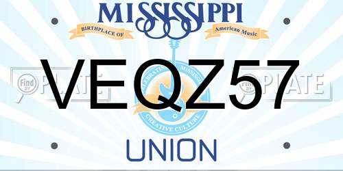VEQZ57 Mississippi License Plate
