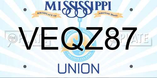 VEQZ87 Mississippi License Plate