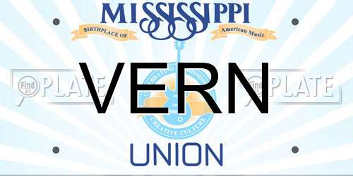 VERN Mississippi License Plate