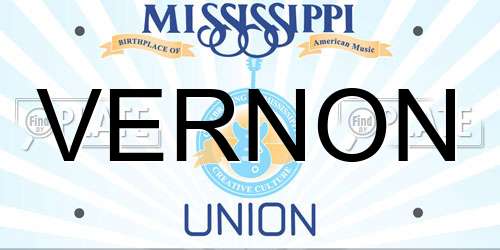 VERNON Mississippi License Plate