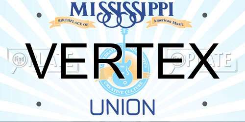 VERTEX Mississippi License Plate