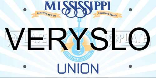 VERYSLO Mississippi License Plate