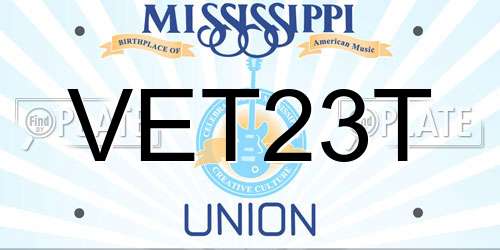 VET23T Mississippi License Plate