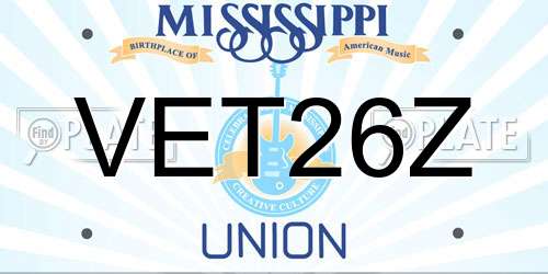 VET26Z Mississippi License Plate
