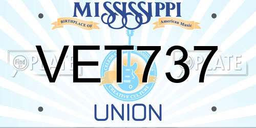 VET737 Mississippi License Plate