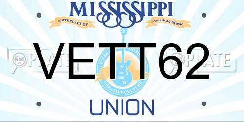 VETT62 Mississippi License Plate