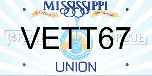 VETT67 Mississippi License Plate