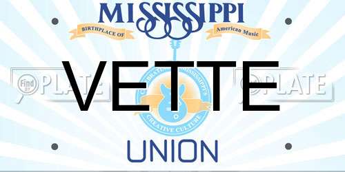 VETTE Mississippi License Plate