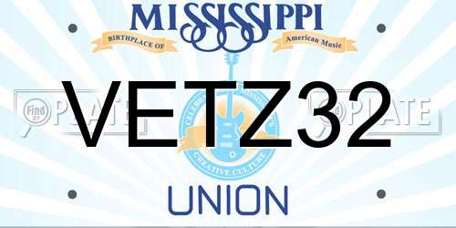 VETZ32 Mississippi License Plate