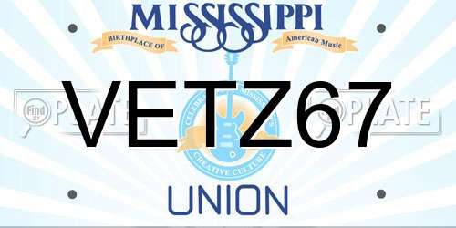 VETZ67 Mississippi License Plate