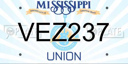 VEZ237 Mississippi License Plate