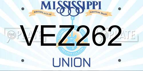 VEZ262 Mississippi License Plate