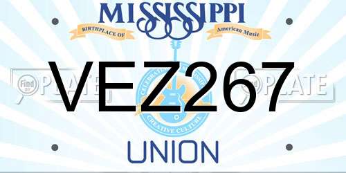 VEZ267 Mississippi License Plate